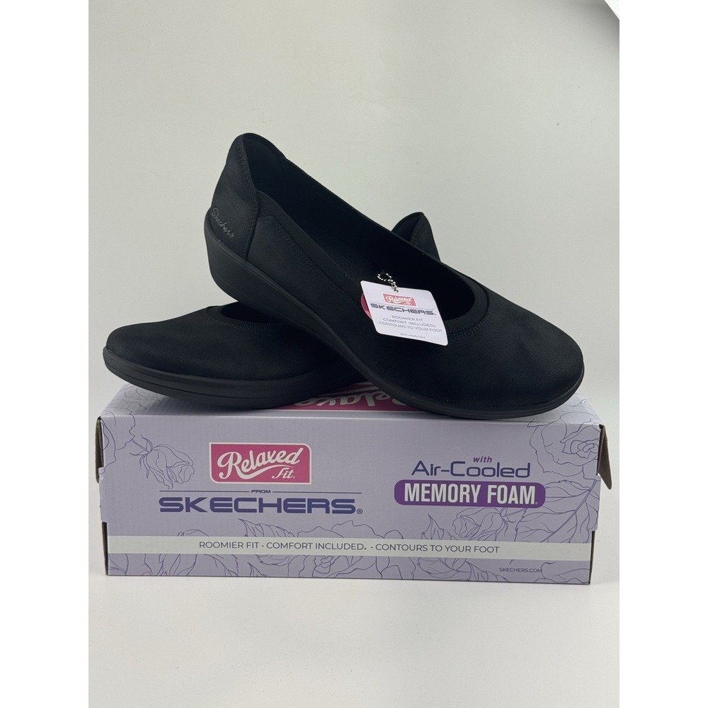 SKECHERS Newport Wedge Black Women's Slip On Shoes-Assorted 159258 Size 9.5